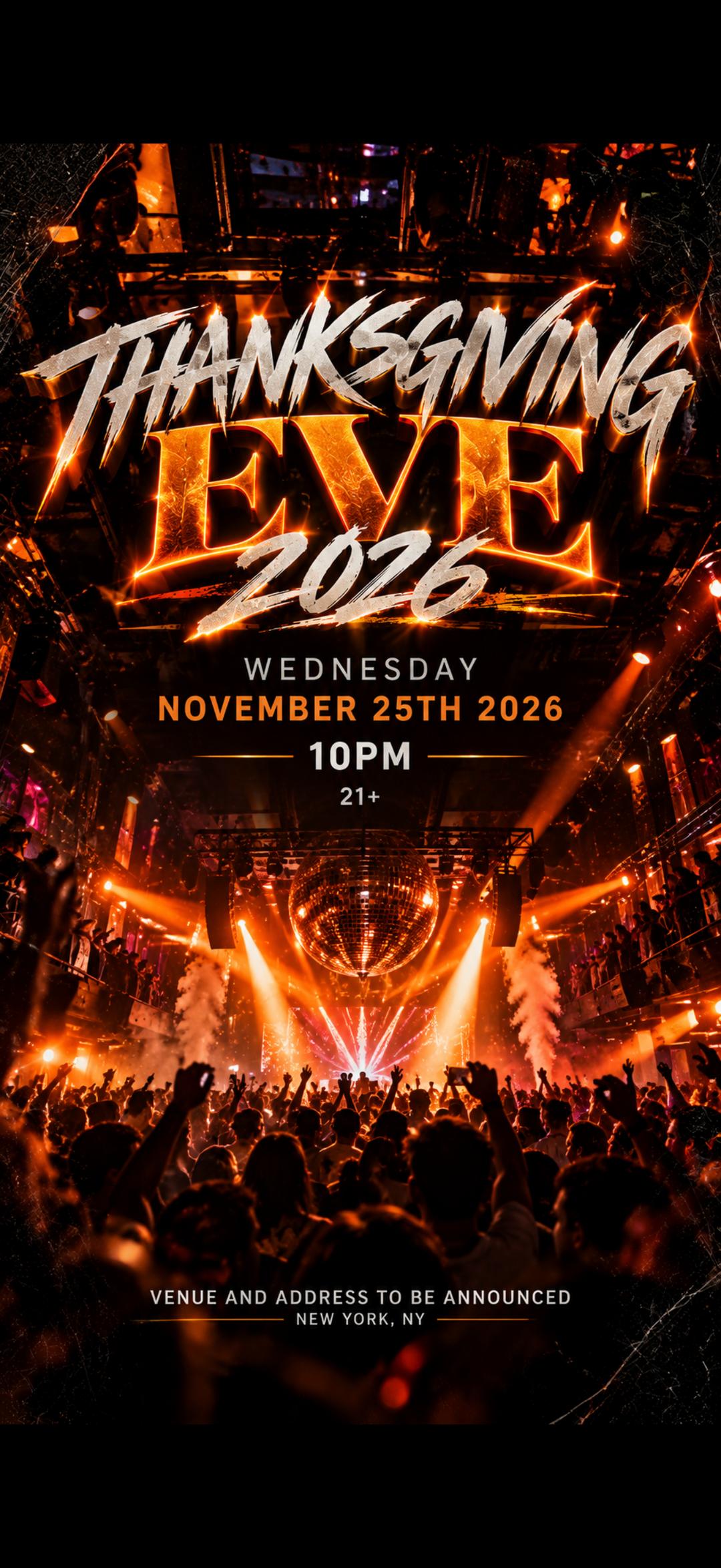 TGE 2026 MAIN EVENT | Thanksgiving Eve New York City 2026 | Wed, Nov 25 ...