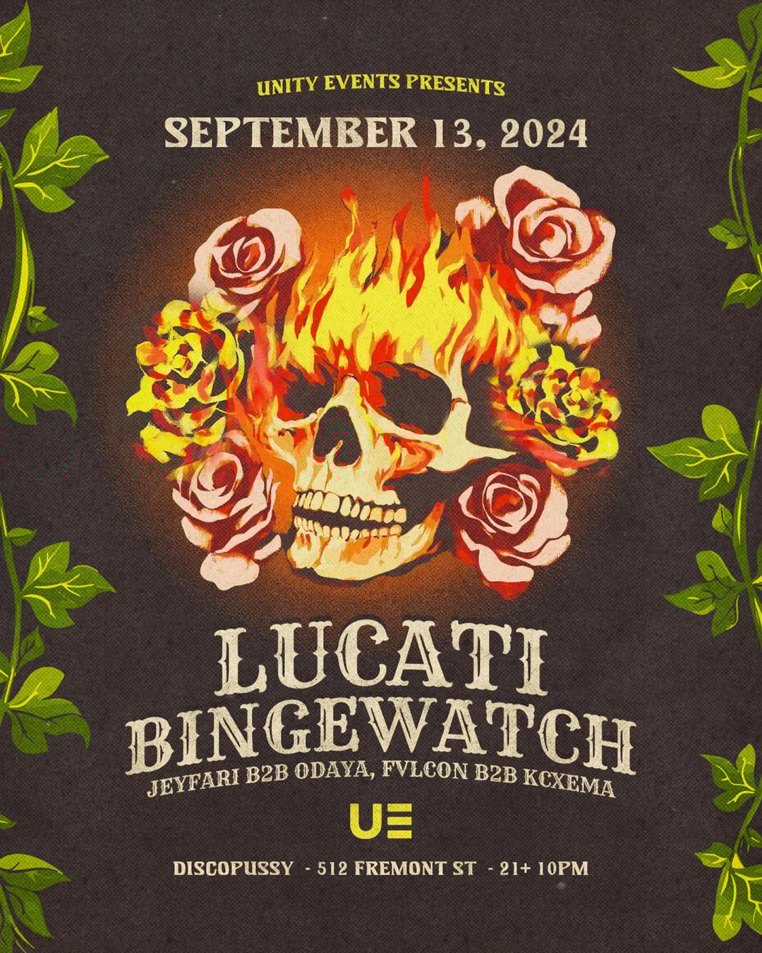 LUCATI @ Discopussy flyer hero image hosted by UNITY EVENTS at DISCOPUSSY starting at 2024-09-13T22:00:00.000Z