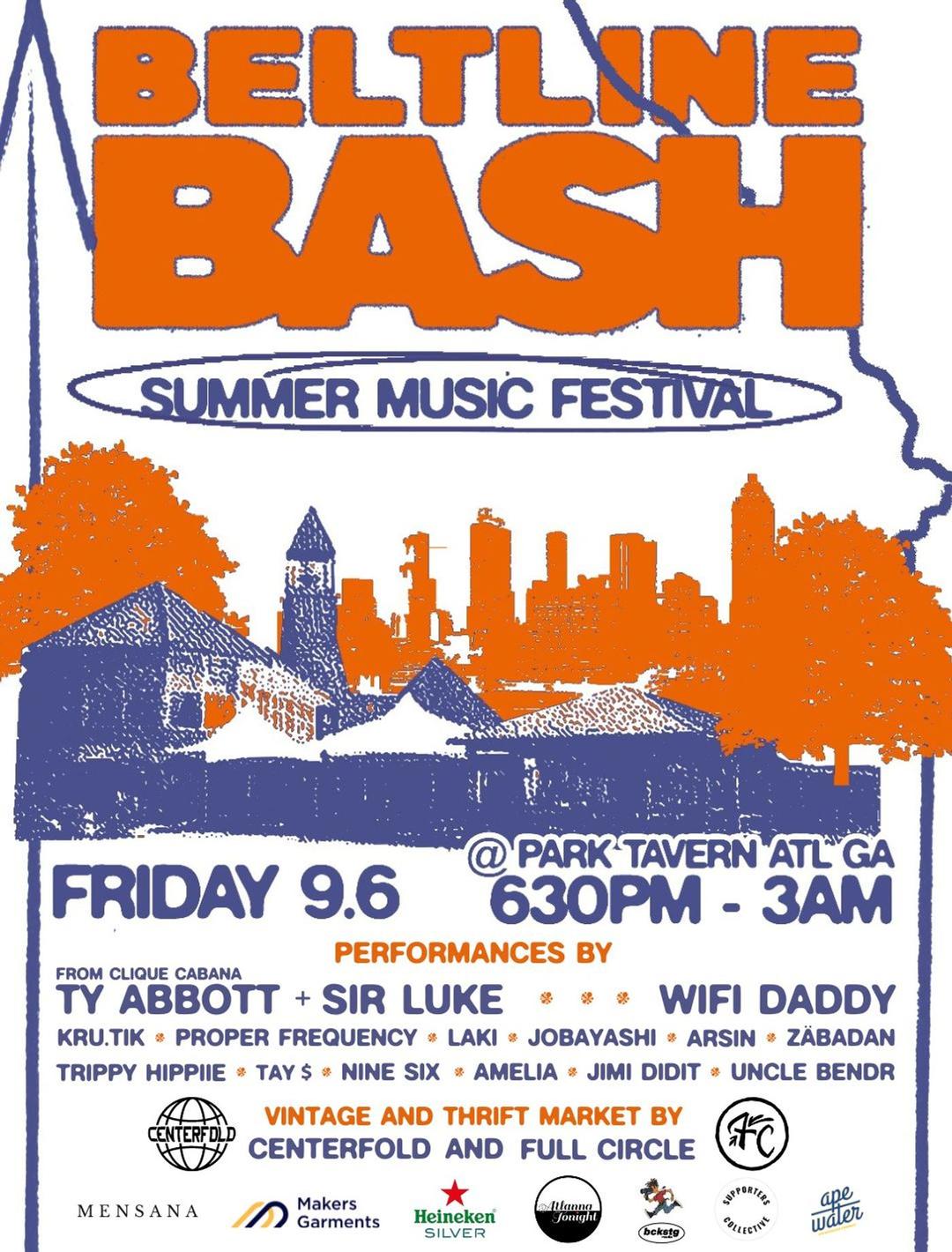 The Beltline Bash flyer hero image hosted by Summer Music Festival at Park Tavern starting at 2024-09-06T18:30:00.000Z