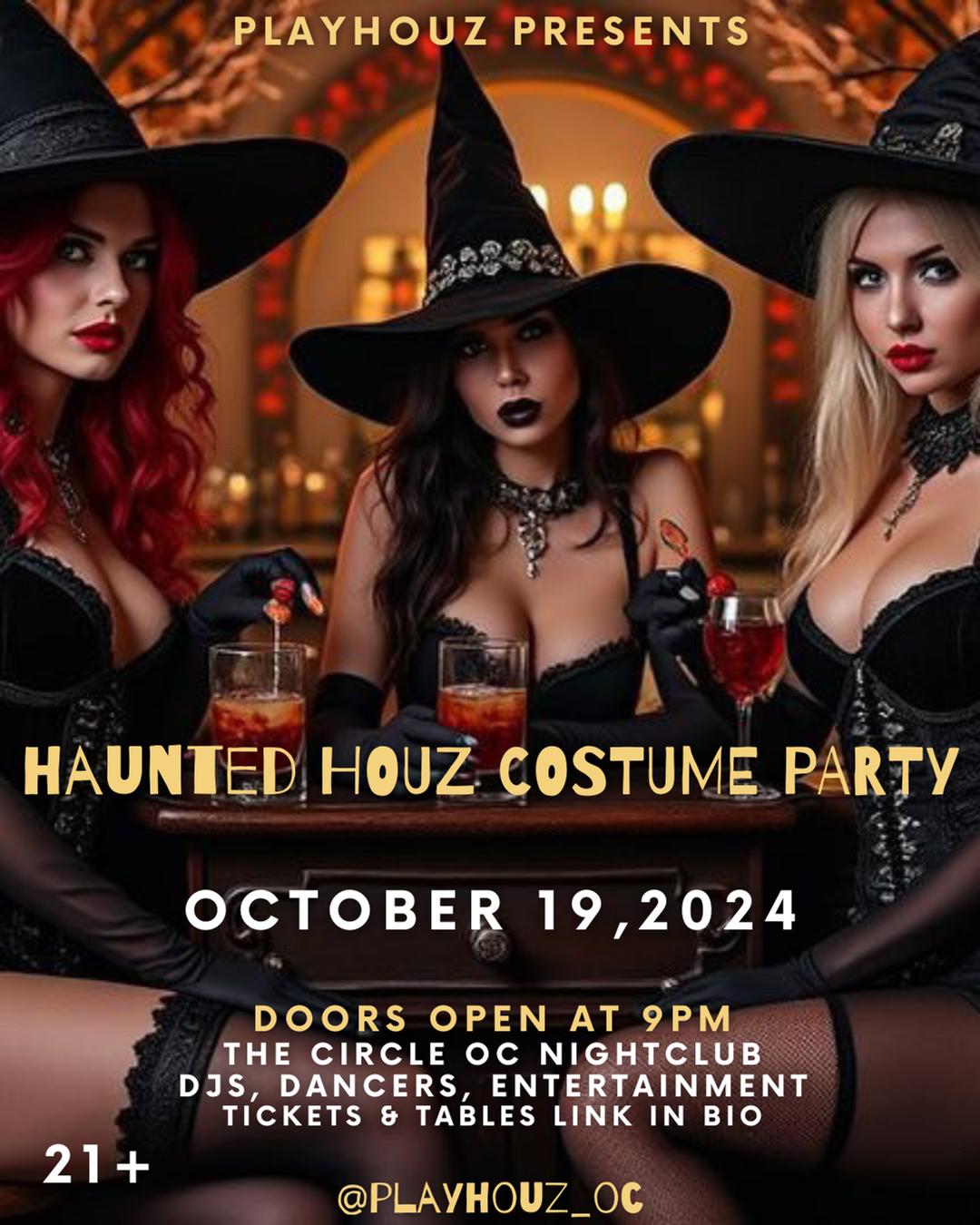 HAUNTED HOUZ COSTUME PARTY flyer hero image hosted by Elite Event Management at The Circle OC starting at 2024-10-19T21:00:00.000Z