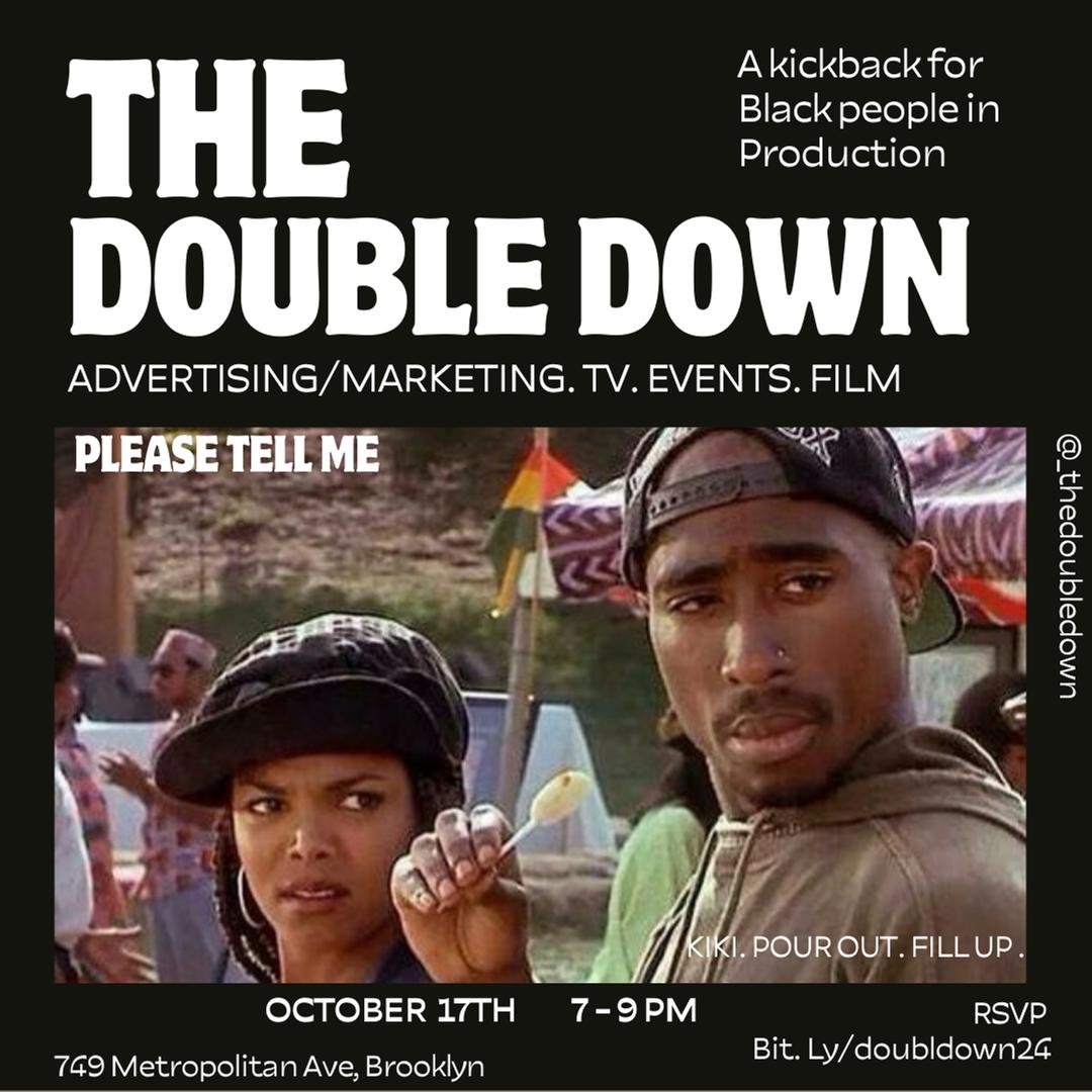The Double Down flyer hero image hosted by The Double Down at Please Tell Me starting at 2024-10-17T19:00:00.000Z