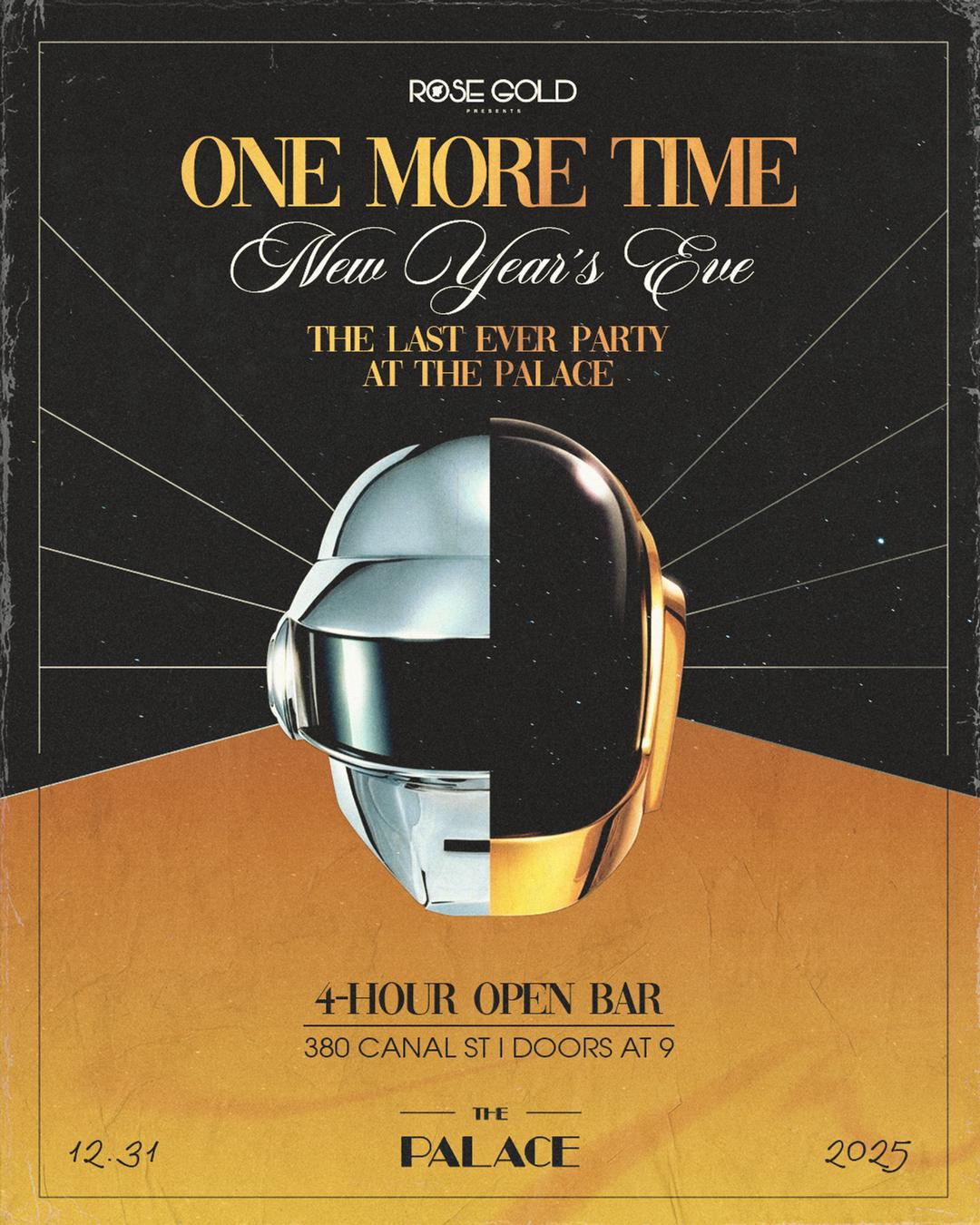 New Years Eve 2025 @ The Palace flyer hero image hosted by Rose Gold Presents at The Palace starting at 2024-12-31T21:00:00.000Z