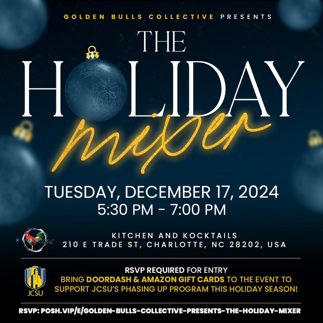 Golden Bulls Collective presents The Holiday Mixer flyer hero image hosted by Golden Bulls Collective at Kitchen and Kocktails starting at 2024-12-17T17:30:00.000Z