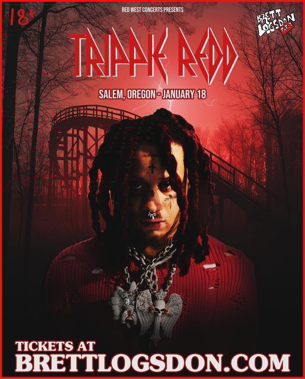 BRETT LOGSDON PARTY W/ TRIPPIE REDD flyer hero image hosted by Logsdon Enterprises at The Pavilion  starting at 2025-01-18T20:00:00.000Z