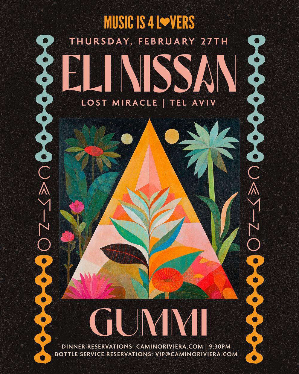 Music is 4 Lovers ft ELI NISSAN [Lost Miracle | Tel Aviv] @ Camino Riviera - RSVP for guest list flyer hero image hosted by Music is 4 Lovers at Camino Riviera starting at 2025-02-27T21:30:00.000Z