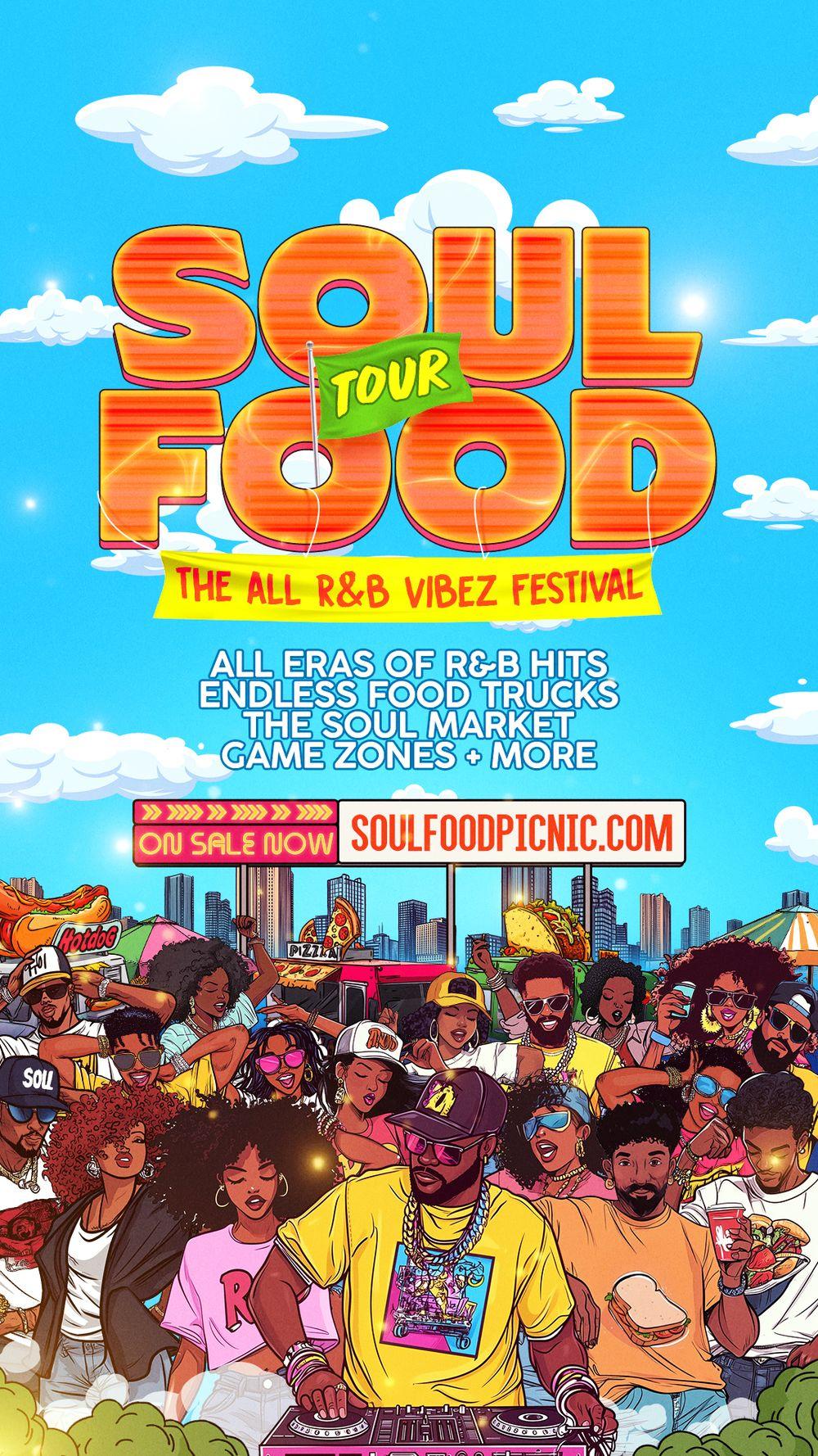 SOUL FOOD || THE ALL R&B VIBEZ FESTIVAL flyer hero image hosted by MAIN EVENT MARKETING & MANAGEMENT at BELMONT PLATEAU [FAIRMOUT PARK] starting at 2025-08-16T14:00:00.000Z
