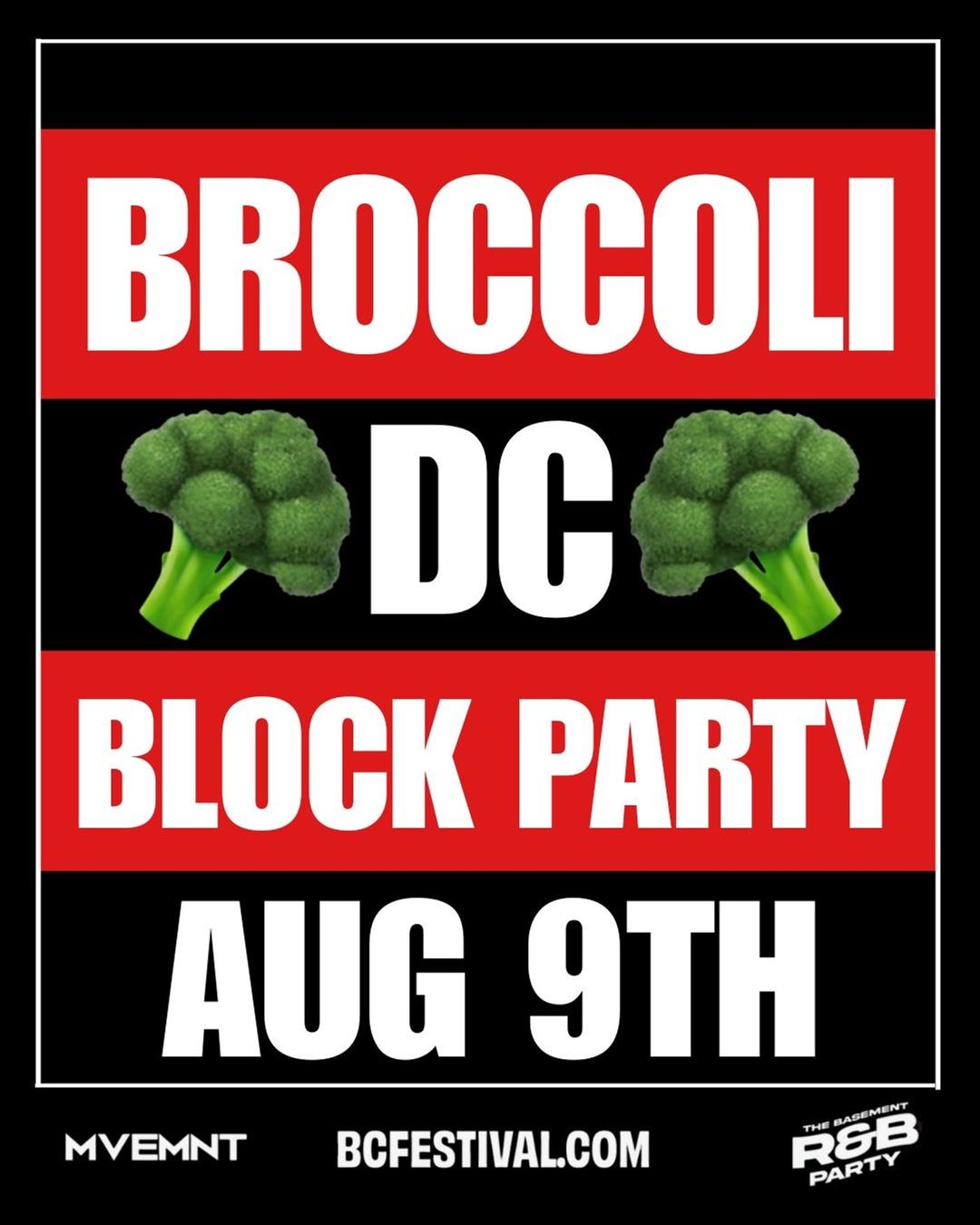 Broccoli City Block Party 🥦 🎉 flyer hero image hosted by Broccoli City at The Bullpen starting at 2025-08-09T14:00:00.000Z