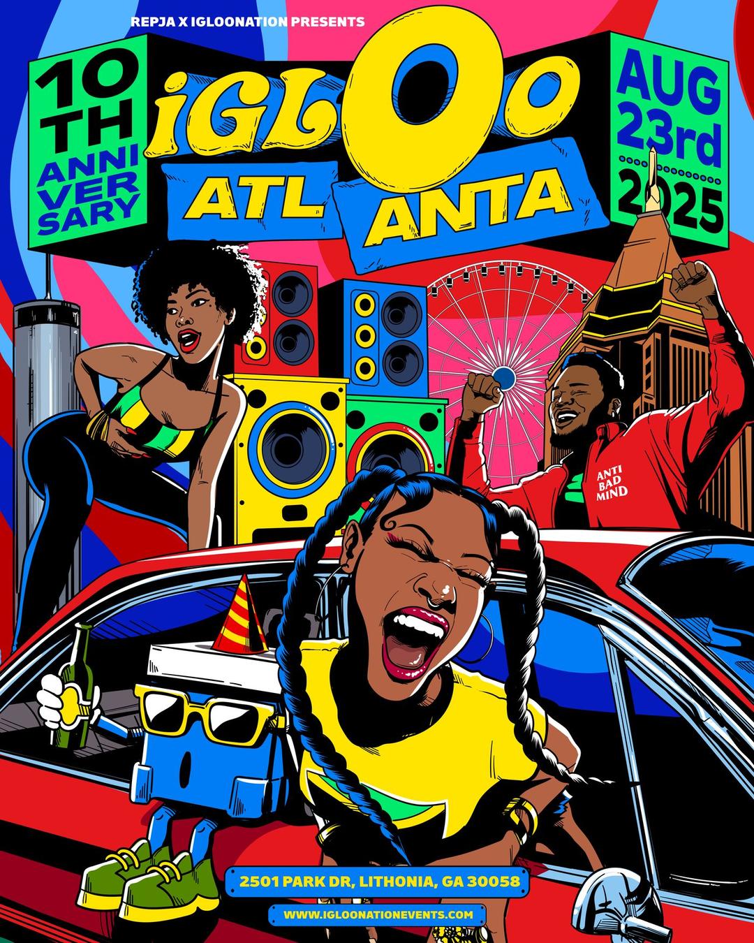 IGLOO ATLANTA flyer hero image hosted by IGLOONATION x REPJA at LITHONIA PARK starting at 2025-08-23T15:00:00.000Z