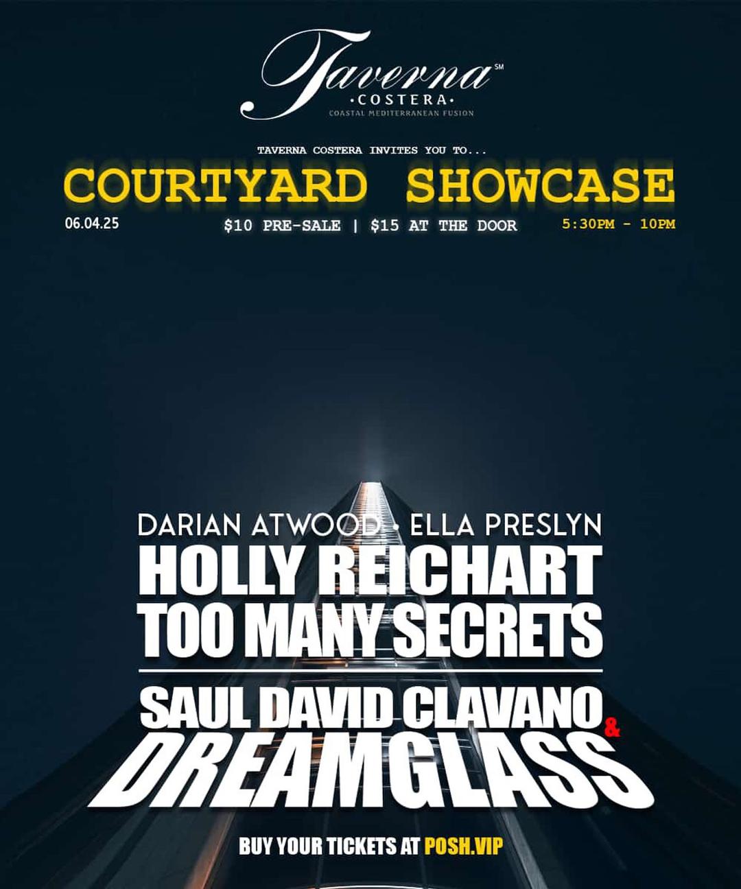 Courtyard Showcase flyer hero image hosted by Taverna Costera at Taverna Costera starting at 2025-06-04T17:30:00.000Z