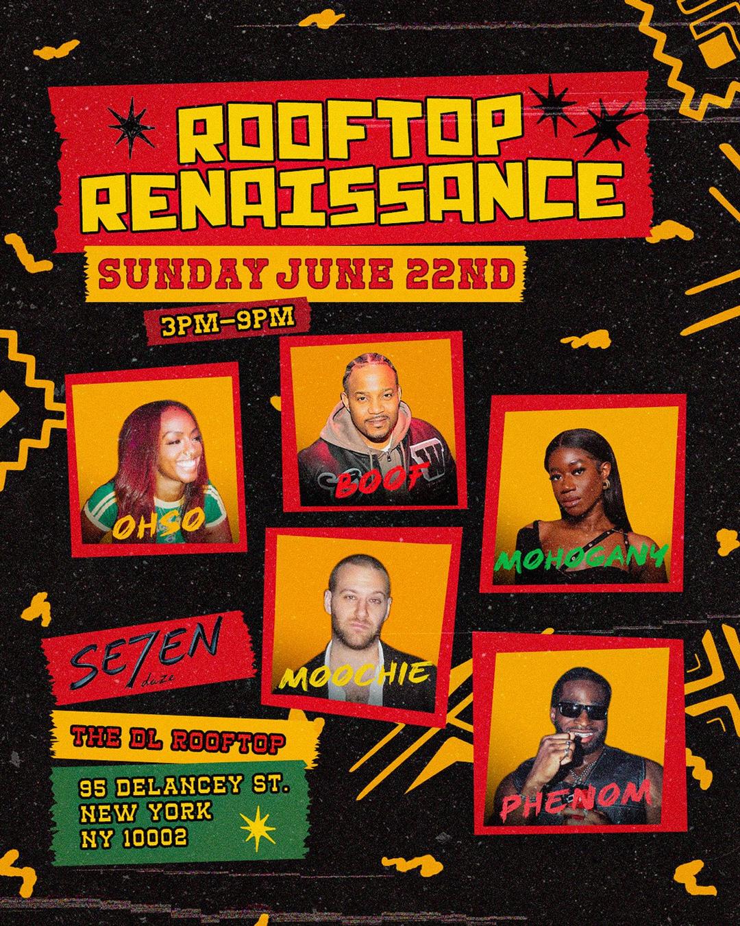 Rooftop Renaissance flyer hero image hosted by Team Dehan Doe at The DL Rooftop starting at 2025-06-22T15:00:00.000Z