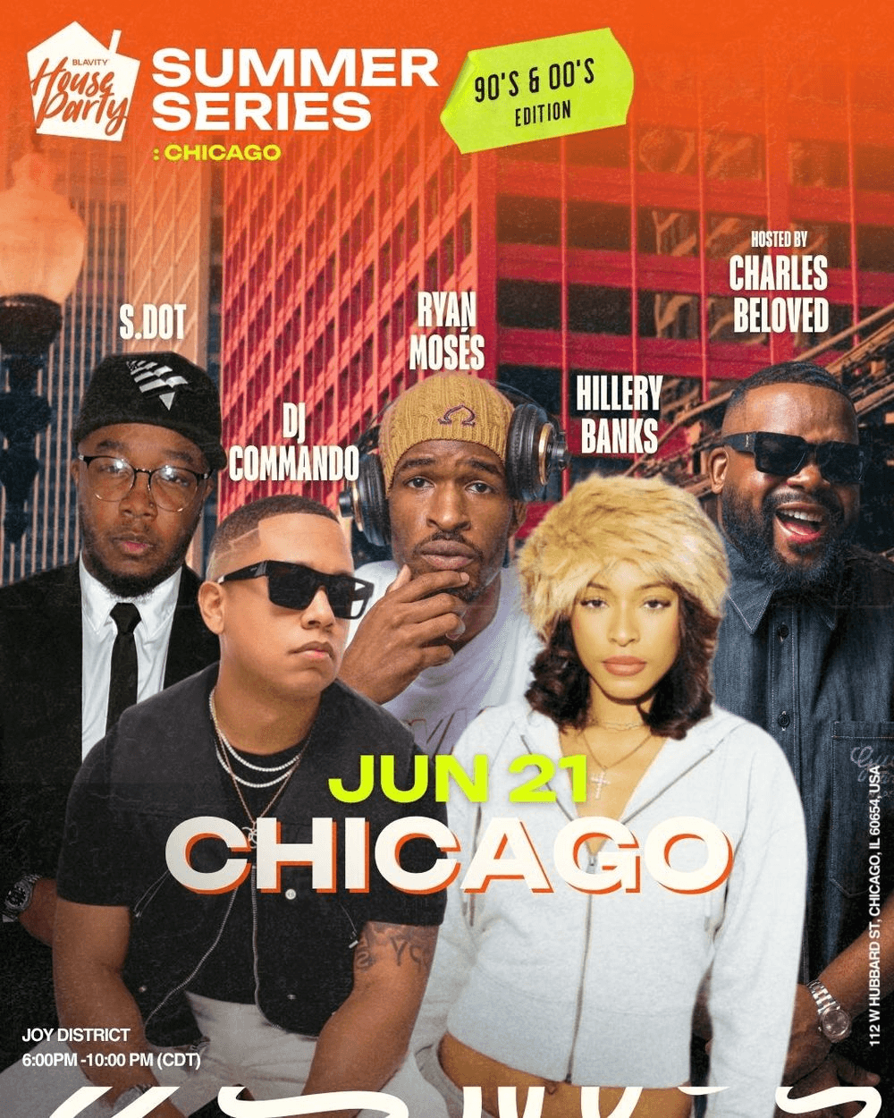 Blavity House Party Summer Series: Chicago flyer hero image hosted by Blavity, Inc. at Joy District starting at 2025-06-21T18:00:00.000Z