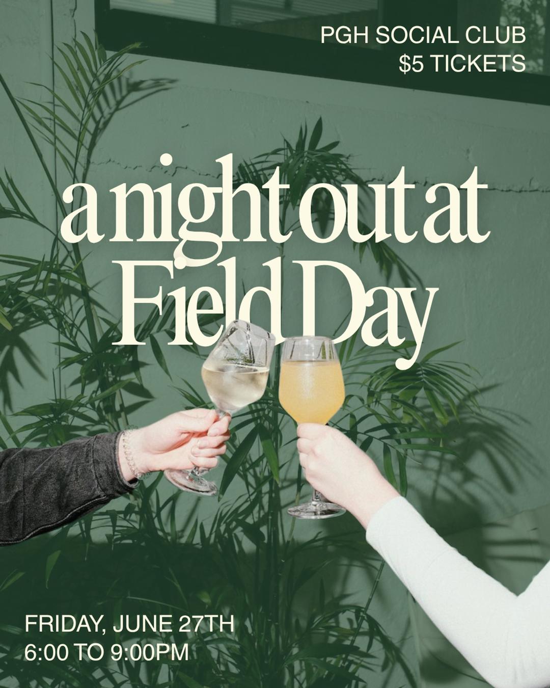 Rooftop Bar Night at Field Day flyer hero image hosted by PGH Social Club at Field Day starting at 2025-06-27T18:00:00.000Z