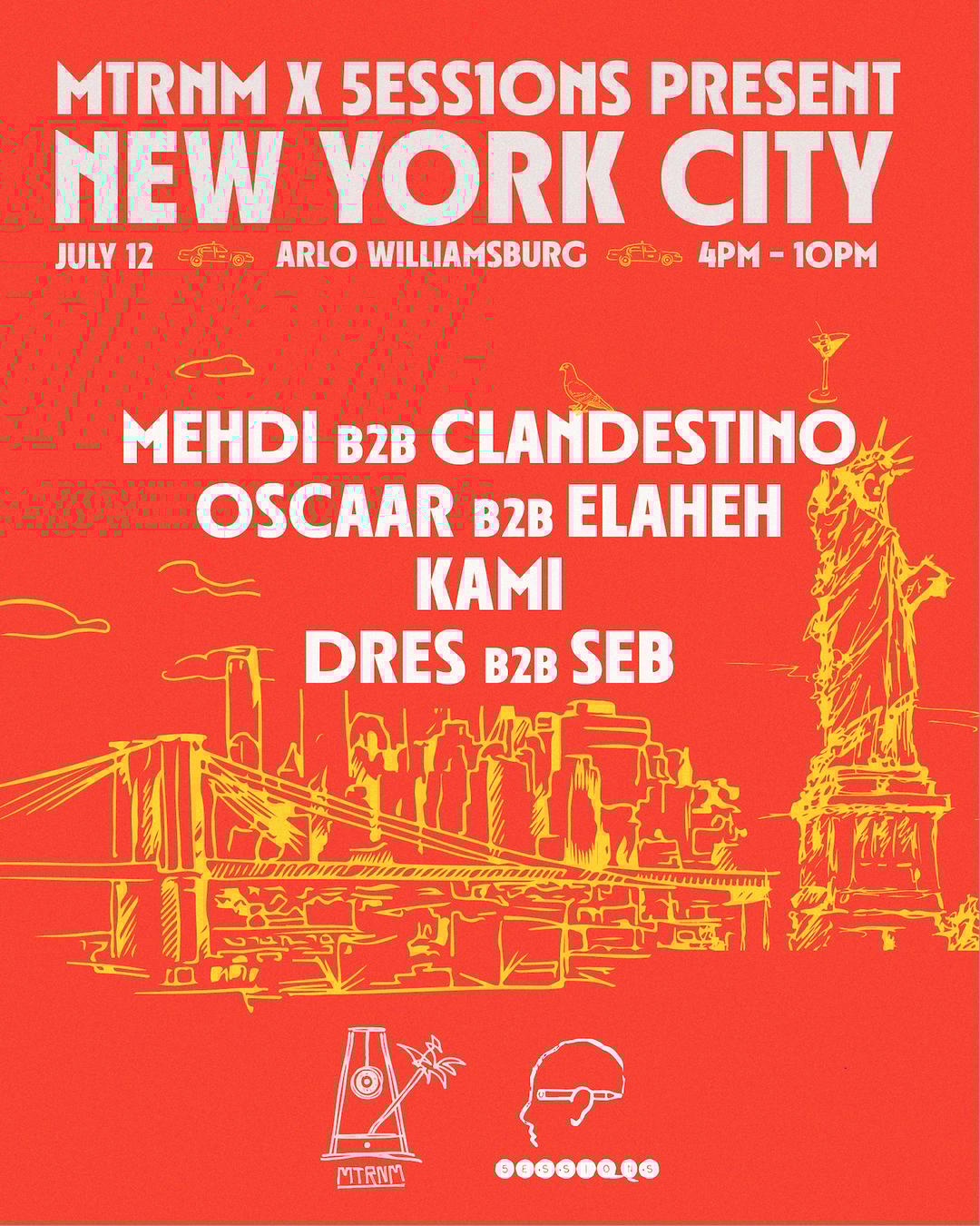 MTRNM x SESSIONS PRESENT: ARLO WILLIAMSBURG flyer hero image hosted by MTRNM at Arlo Williamsburg Rooftop starting at 2025-07-12T16:00:00.000Z