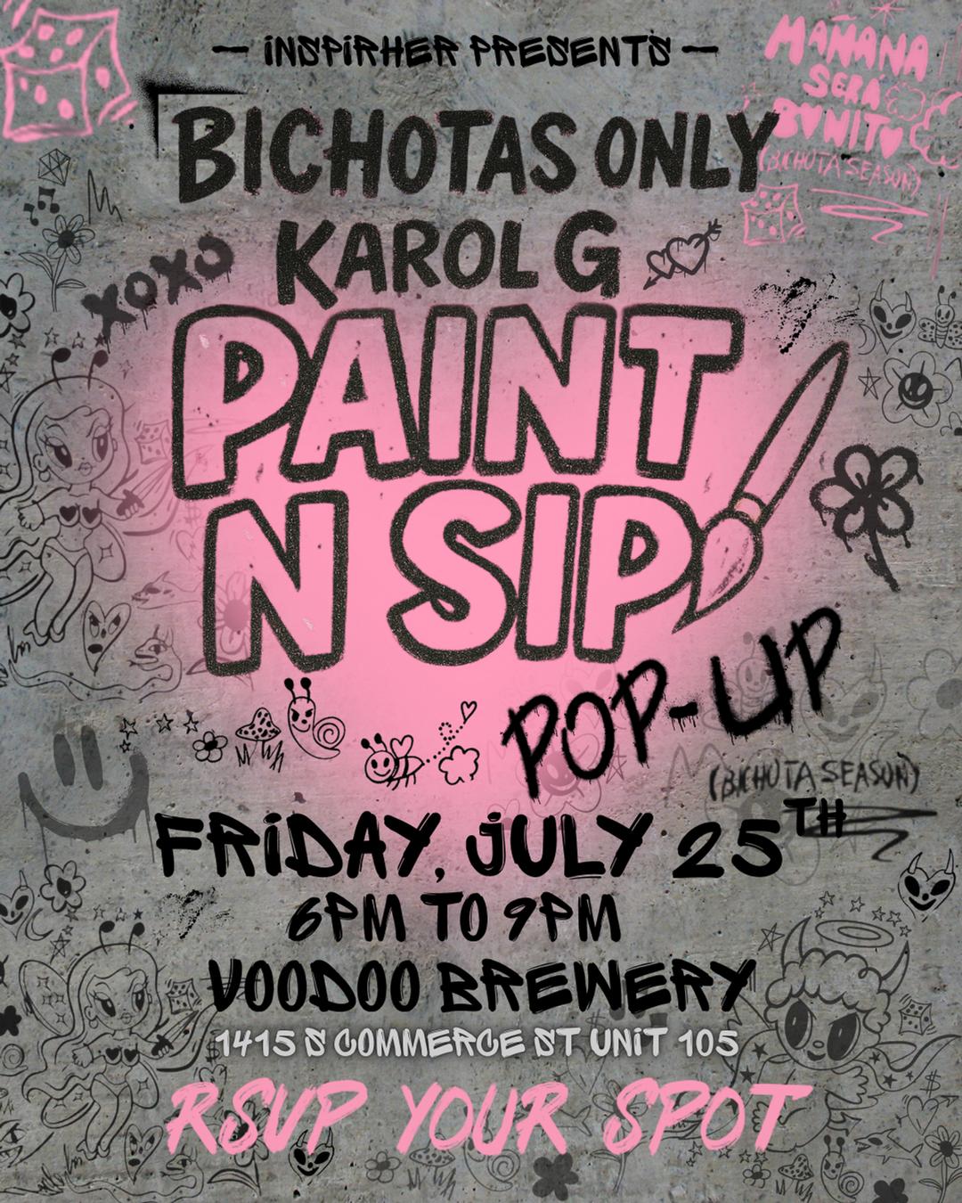 BICHOTAS & BRUSHES - inspirHER 07/25 6pm flyer hero image hosted by inspirHERmovement at Voodoo Brewing | Las Vegas starting at 2025-07-25T18:00:00.000Z