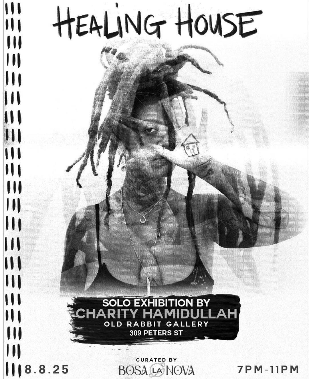 HEALING HOUSE ART EXHIBITION flyer hero image hosted by Bosa La Nova at Old Rabbit Art Gallery starting at 2025-08-08T19:00:00.000Z