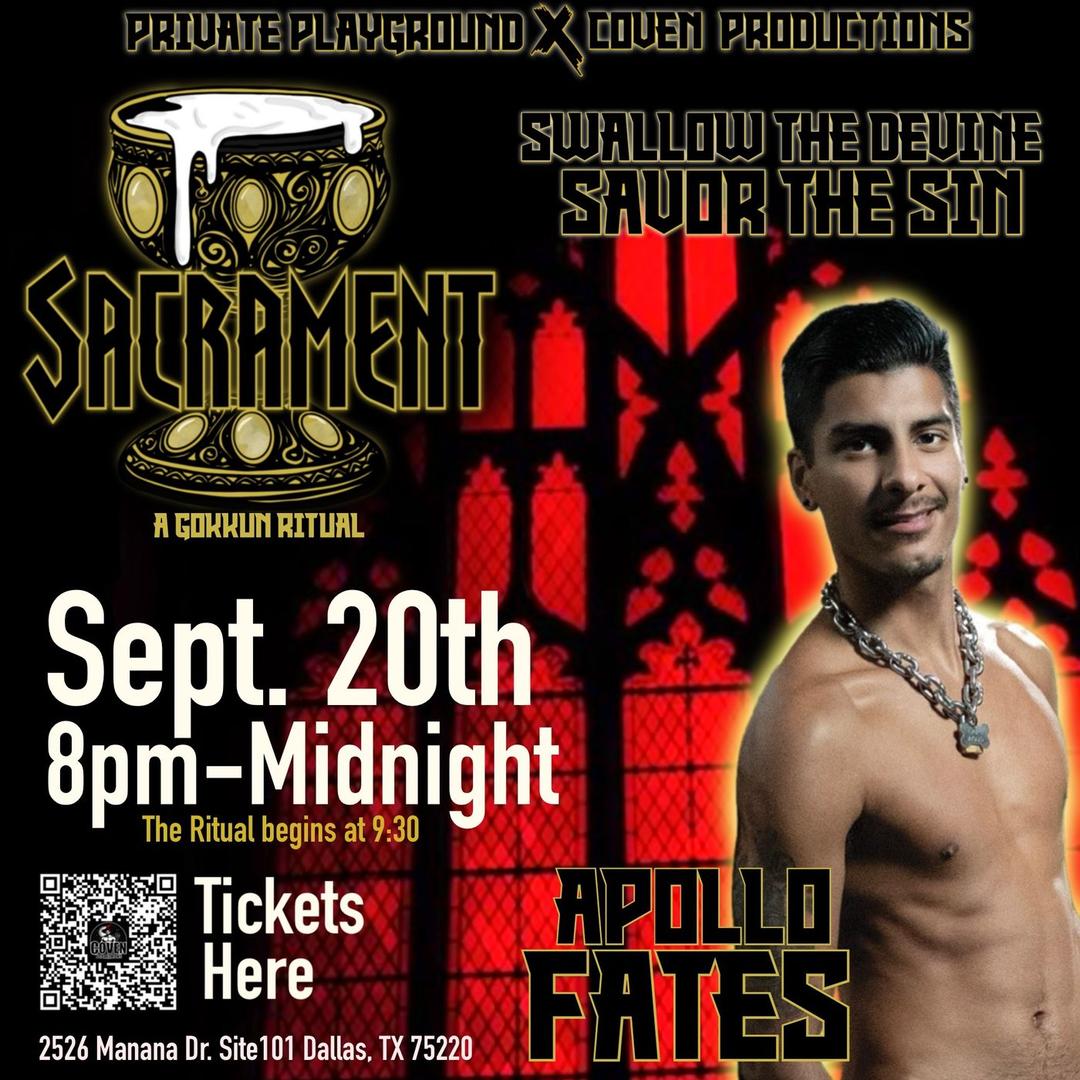 Sacrement flyer hero image hosted by Coven Productions at Spayse Studios starting at 2025-09-20T20:00:00.000Z