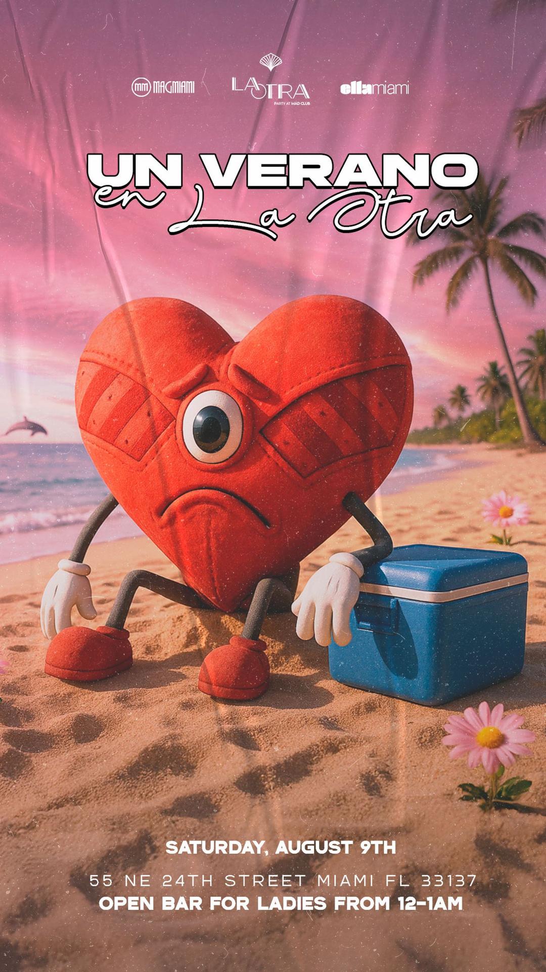UN VERANO EN LA OTRA  flyer hero image hosted by @laotramiami at LA OTRA MIAMI📍 starting at 2025-08-09T23:00:00.000Z