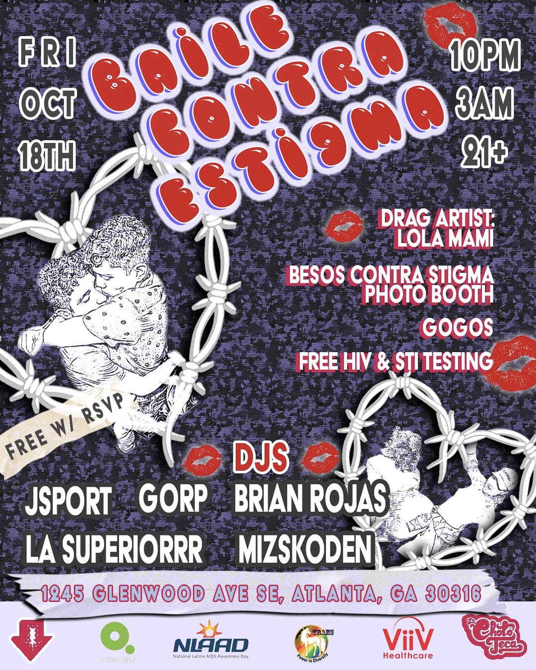 🔥Baile Contra Estigma🔥 flyer hero image hosted by LA CHOLOTECA, Latino Linq, TransPower in Diversity, ViiV at The Basement starting at 2024-10-18T22:00:00.000Z