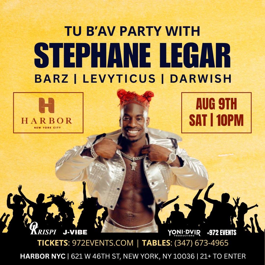 Tu B'Av Party w/ STEPHANE LEGAR Live Popup Performance - Saturday Aug 9th NYC flyer hero image hosted by +972 Events at Harbor Club starting at 2025-08-09T22:00:00.000Z