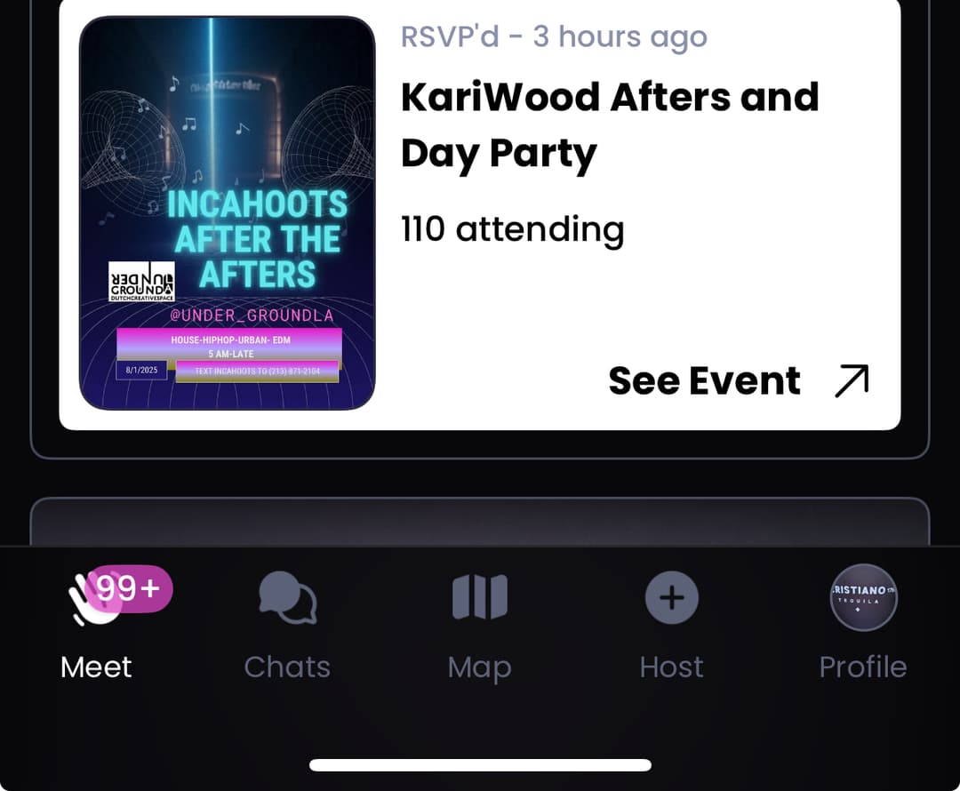 Incahoots After Afters and Day Party flyer hero image hosted by Lord Kariwood at  starting at 2025-08-08T05:00:00.000Z