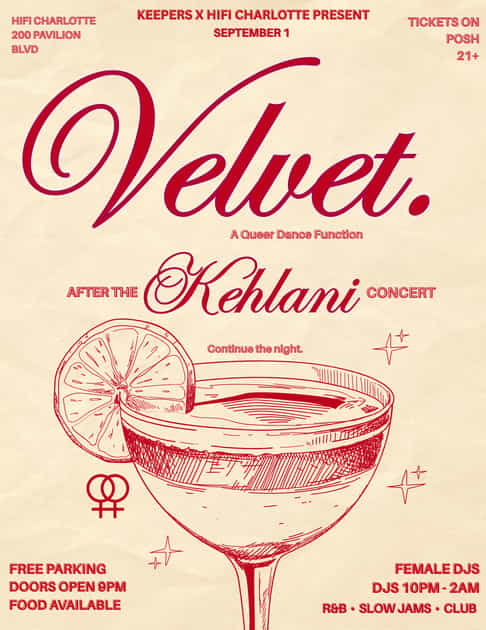 Velvet. | The Keepers Collective | Tue, Sep 1, 2026 | HiFi Charlotte
