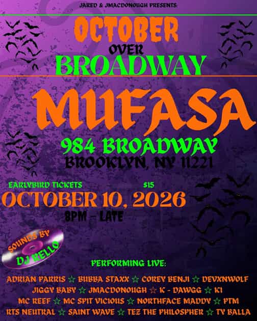 OCTOBER OVER BROADWAY | JMACDONOUGH | Sat, Oct 10, 2026 | MUFASA