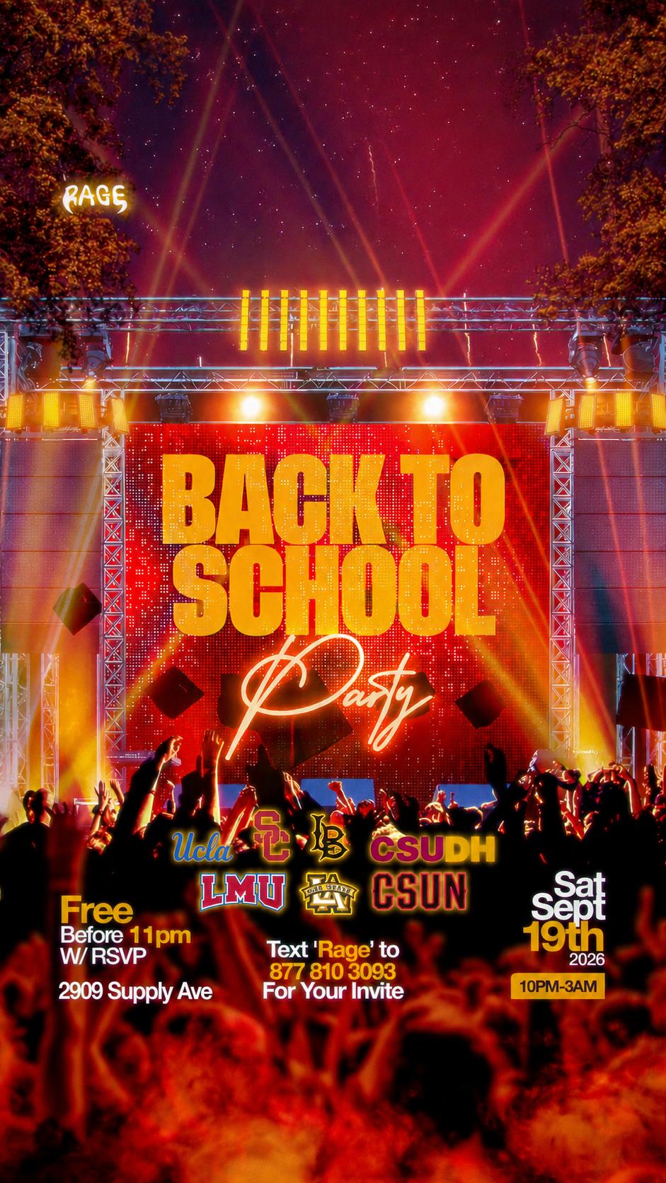RAGE BACK 2 SCHOOL PARTY 2026 📚🍎