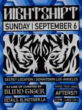 AFTERS 9-06 ( SUNDAY ) | NIGHTSHIFT | Sun, Sep 6, 2026 | 129 E 3rd St