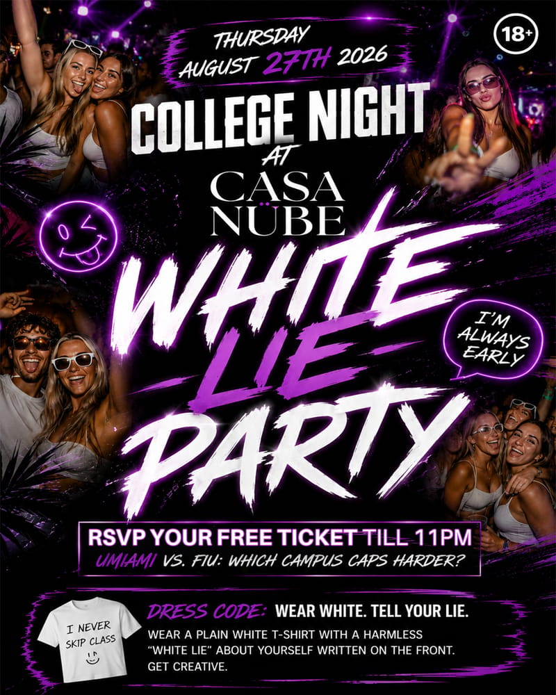 White Lie Party @ Casa Nube Wynwood flyer