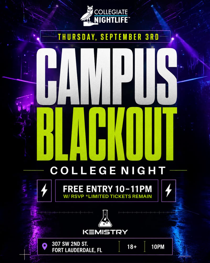 CAMPUS BLACKOUT @ KEMISTRY NIGHTCLUB flyer