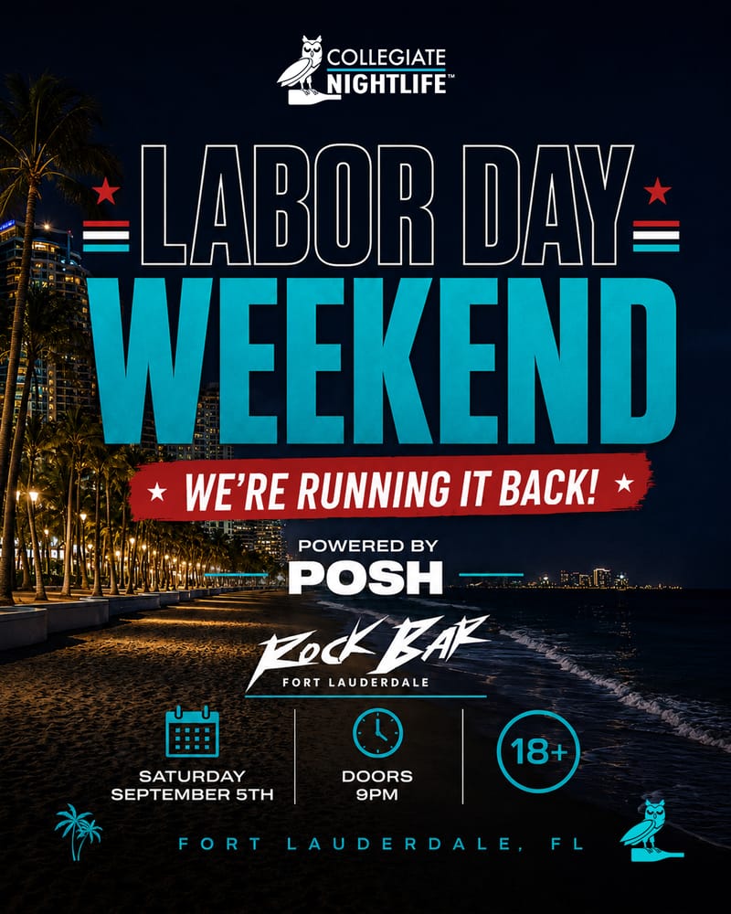 (18+) FT LAUDERDALE LABOR DAY WEEKEND @ ROCKBAR flyer