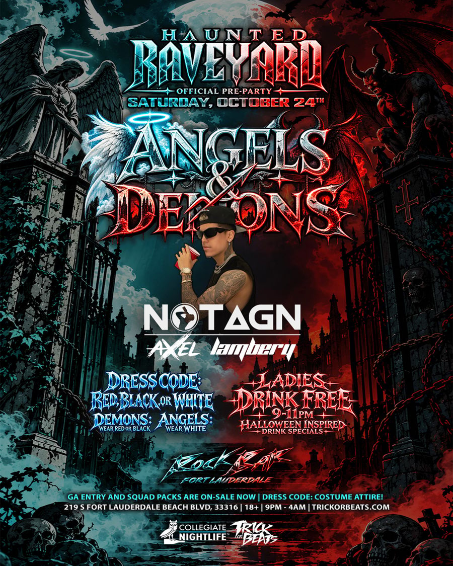 HAUNTED RAVEYARD PRE PARTY: ANGELS & DEMONS ft. NOT AGN flyer