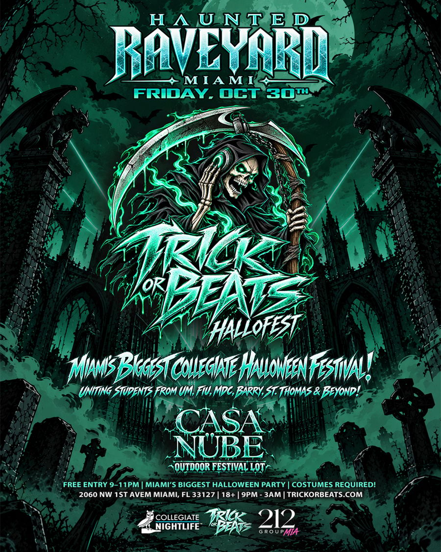 TRICK OR BEATS HALLOFEST MIAMI @ CASA NUBE OUTDOOR FESTIVAL LOT flyer