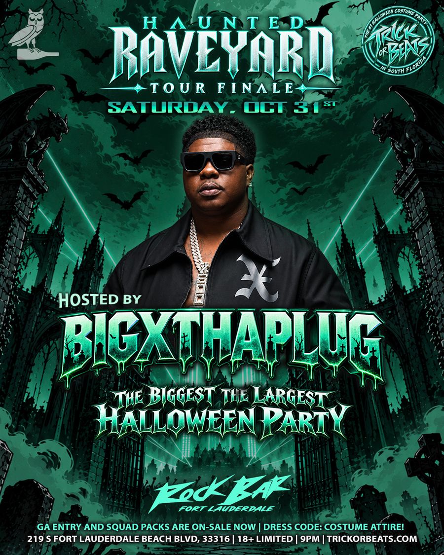 HAUNTED RAVEYARD TOUR: BIGXTHAPLUG flyer